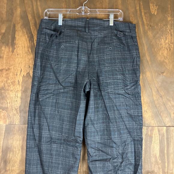 Banana Republic Womans Pants Charcoal Plaid Martin Fit Wool Blend Stretch 10 - Picture 11 of 12